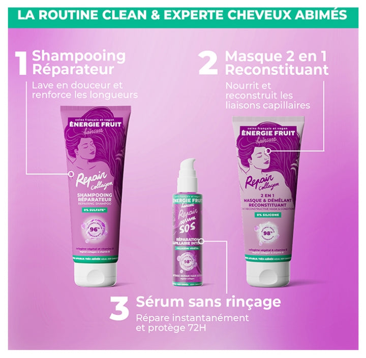 Energie Fruit Plant Collagen & Vitamin B Shampooing réparateur 250ml
