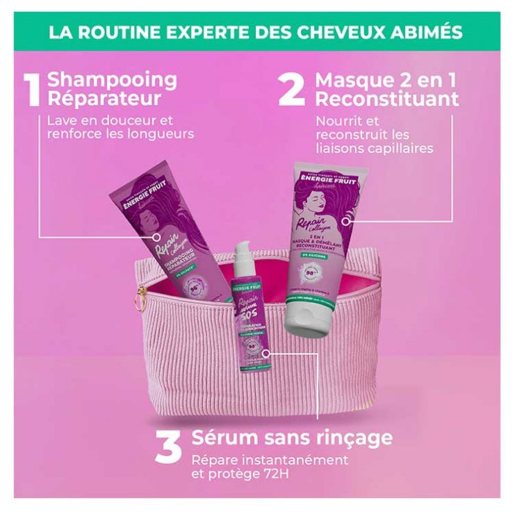 Energie Fruit Kit de soins capillaires au collagène grand format 525 ml