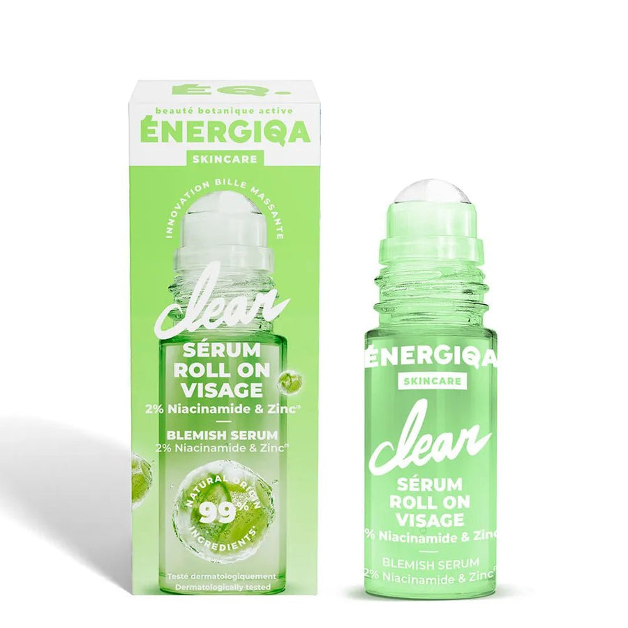 Energiqa Skincare Sérum Roll On Visage Clear 2% Niacinamide & Zinc 30ml (1.01fl oz) - FrenchBeautyHub