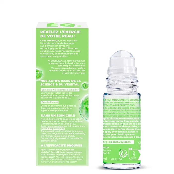 Energiqa Skincare Sérum Roll On Visage Clear 2% Niacinamide & Zinc 30ml (1.01fl oz) - FrenchBeautyHub