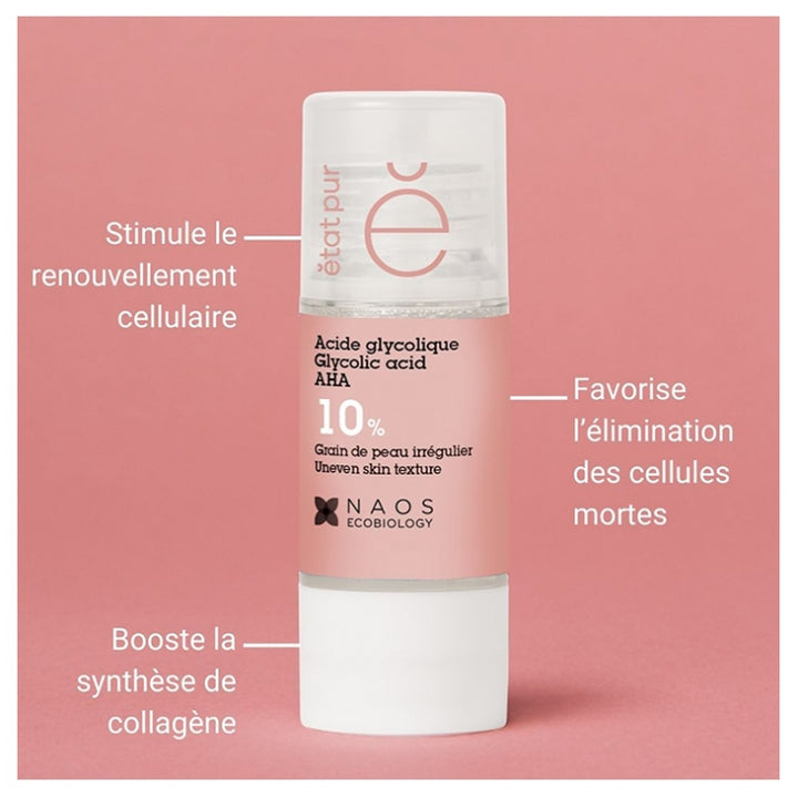 Etat Pur Pure Active Ingredients 10% glycolic acid Loss of radiance and hyperpigmentation Peeling 15ml (0.50fl oz)