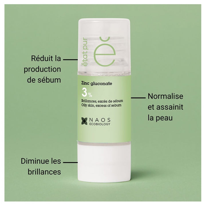 Etat Pur Pure Active Zinkgluconat bei überschüssigem Talg und zu Akne neigender Haut 15ml