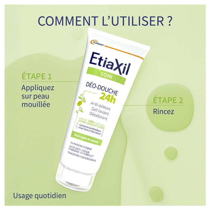 Etiaxil Shower Gel doccia agli agrumi 24 ore per sudorazione eccessiva, pelle sensibile 200ml