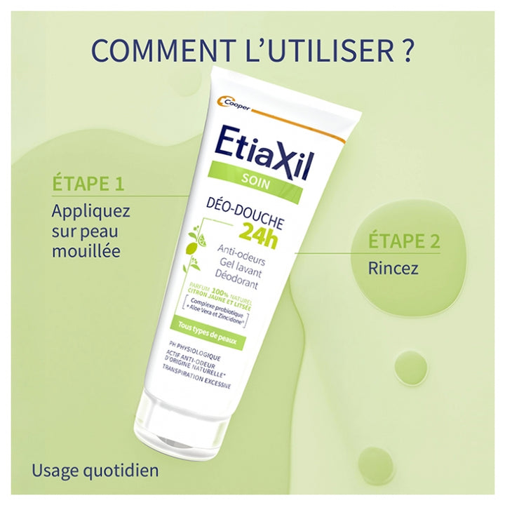 Etiaxil Shower Gel doccia agli agrumi 24 ore per sudorazione eccessiva, pelle sensibile 200ml