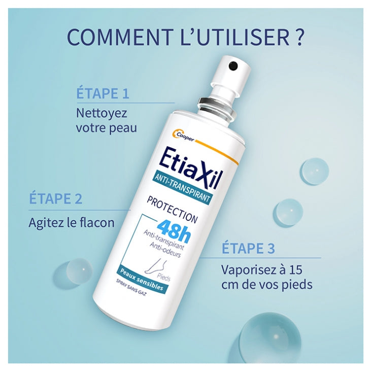 Etiaxil Antitranspirant-Deodorant 48h Fußschutz für empfindliche Haut 100ml
