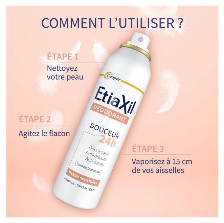 Etiaxil Deodorants 24h Déodorant spray douceur pour peau sensible 2 x 150 ml