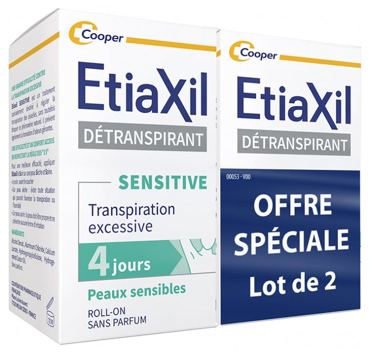 Etiaxil Sensitive 4 Days Déodorant anti-transpirant pour le traitement de la transpiration excessive