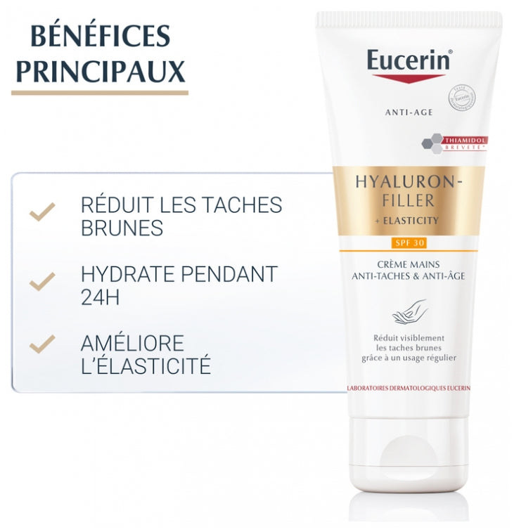 Eucerin Hyaluron-Filler + Elasticity كريم لليدين مصحح SPF30 75ml