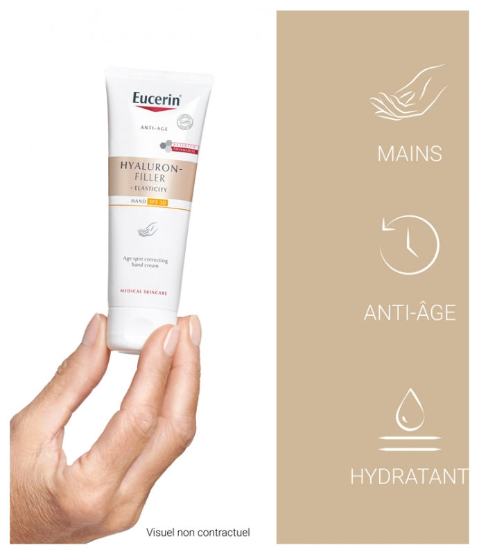 Eucerin Hyaluron-Filler + Elasticity كريم لليدين مصحح SPF30 75ml