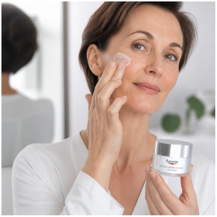 Eucerin Hyaluron-Filler + 3x Effect Spf15 عناية نهارية مضادة لعلامات التقدم في السن عبوة إعادة تعبئة للبشرة الجافة 50ml