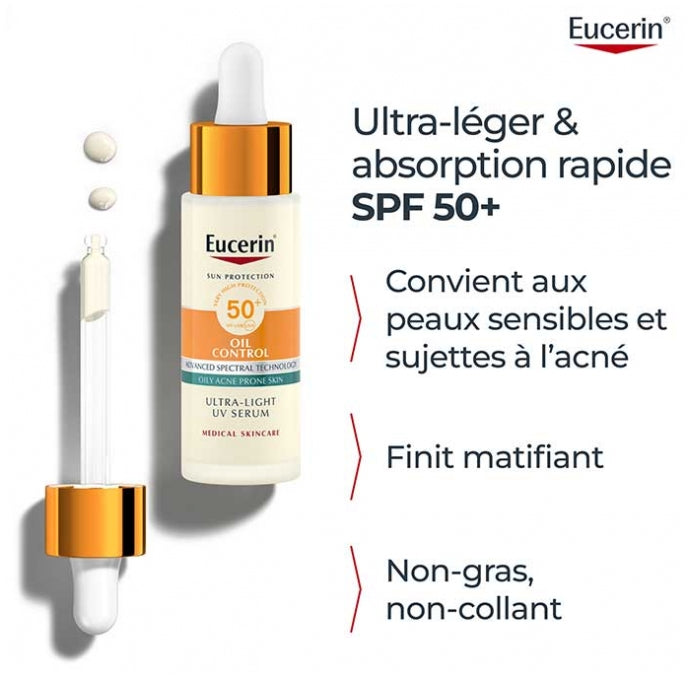 Eucerin Sun Sérum de protección solar con control de grasa SPF50+ 30ml