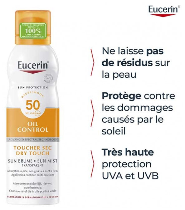 Eucerin Sun Protection Oil Control bruma transparente SPF50 para piel sensible 200ml