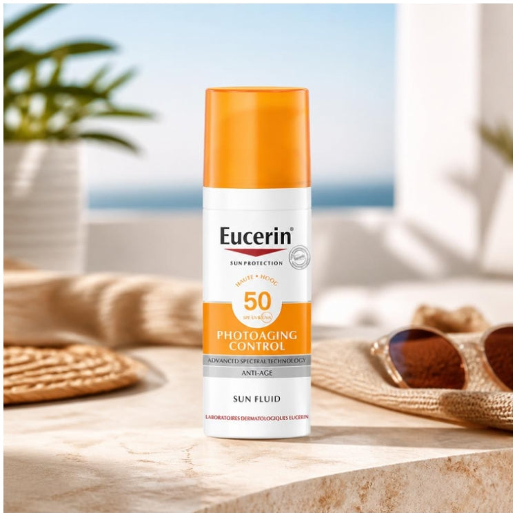 Eucerin Sun سائل مضاد لشيخوخة البشرة الناتجة عن التعرض للشمس SPF50 50ml