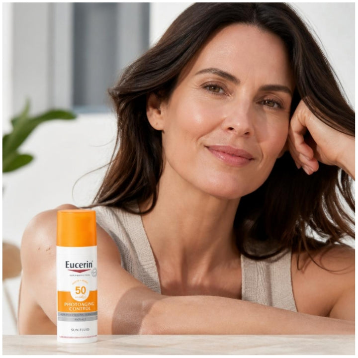 Eucerin Sun سائل مضاد لشيخوخة البشرة الناتجة عن التعرض للشمس SPF50 50ml
