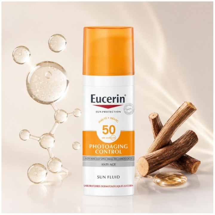 Eucerin Sun سائل مضاد لشيخوخة البشرة الناتجة عن التعرض للشمس SPF50 50ml