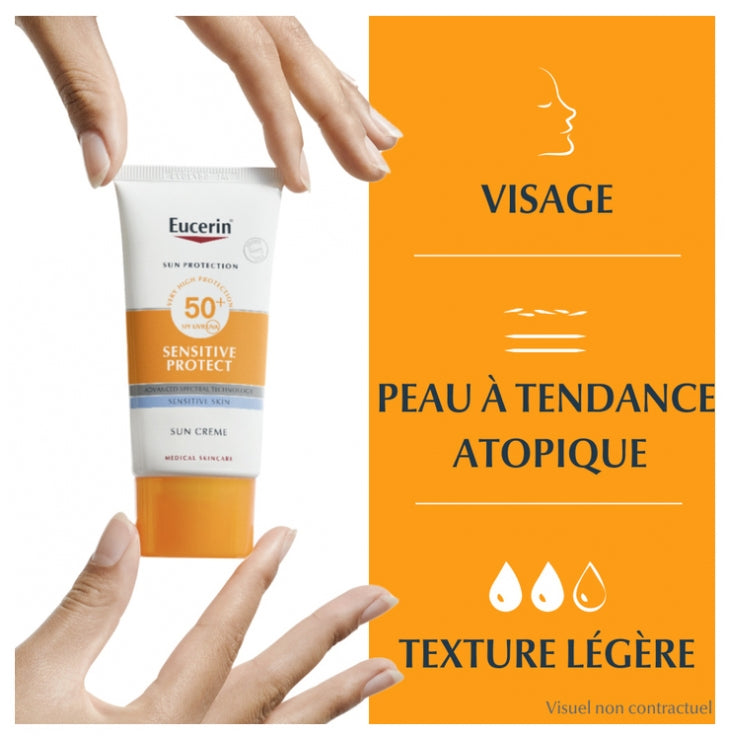 Eucerin Sun Sensitive Protect كريم، SPF50+، 50ml