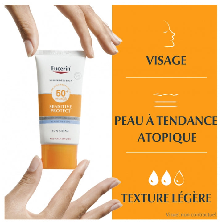Eucerin Sun Sensitive Protect كريم، SPF50+، 50ml