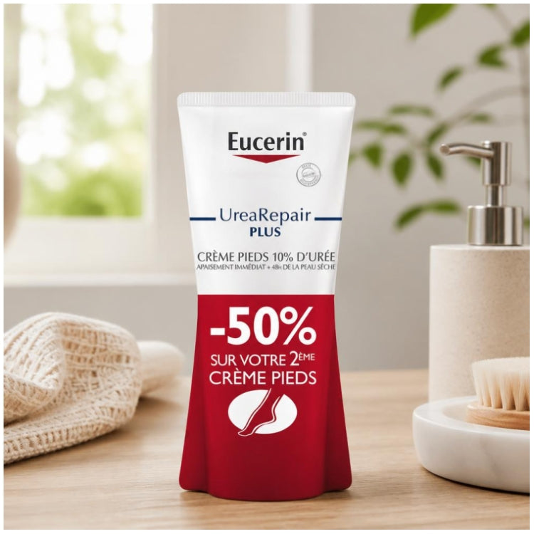 Eucerin UreaRepair Plus Urea 10% foot cream dry, rough skin 2 x 100ml (3.38fl oz)