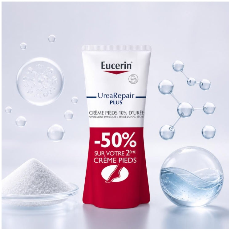 Eucerin UreaRepair Plus Urea 10% foot cream dry, rough skin 2 x 100ml (3.38fl oz)