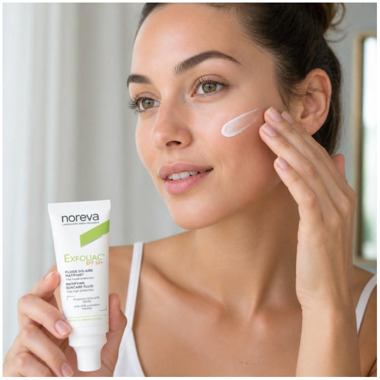 Noreva Exfoliac Fluido solar matificante SPF 50+ 40ml