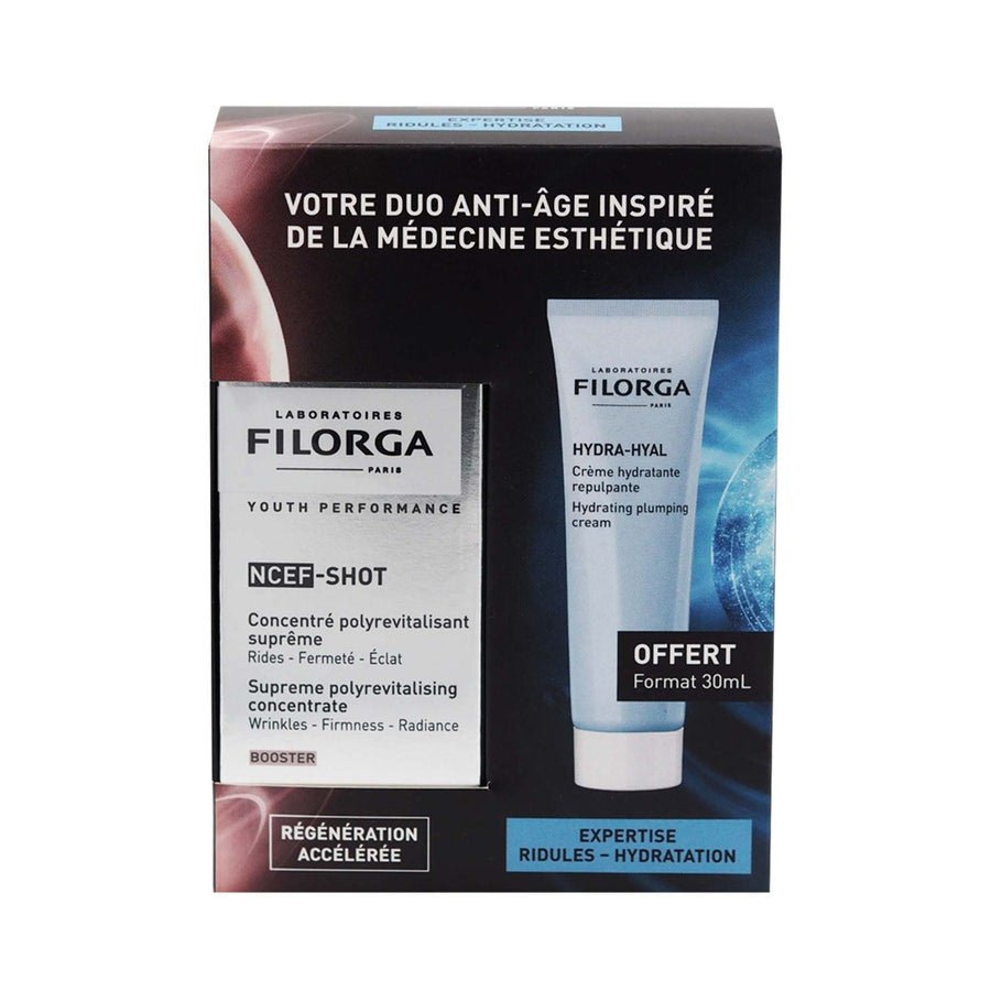 Filorga NCEF - Shot Duo Concentrated Serum 15ml (0.50fl oz) + Plumping Moisturising Cream 30ml (1.01fl oz) - FrenchBeautyHub