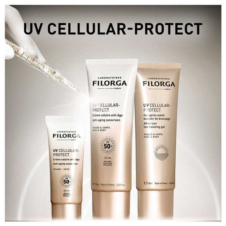 Filorga UV Cellular-Protect Gel potenciador del bronceado nutritivo y calmante para rostro y cuerpo 125ml