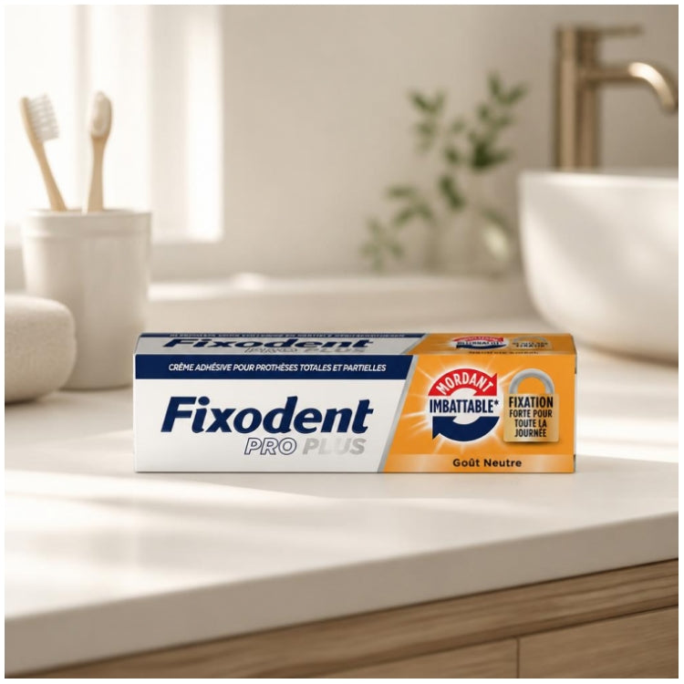 Fixodent Pro plus لاصق أطقم الأسنان بتثبيت لا يُضاهى 40g