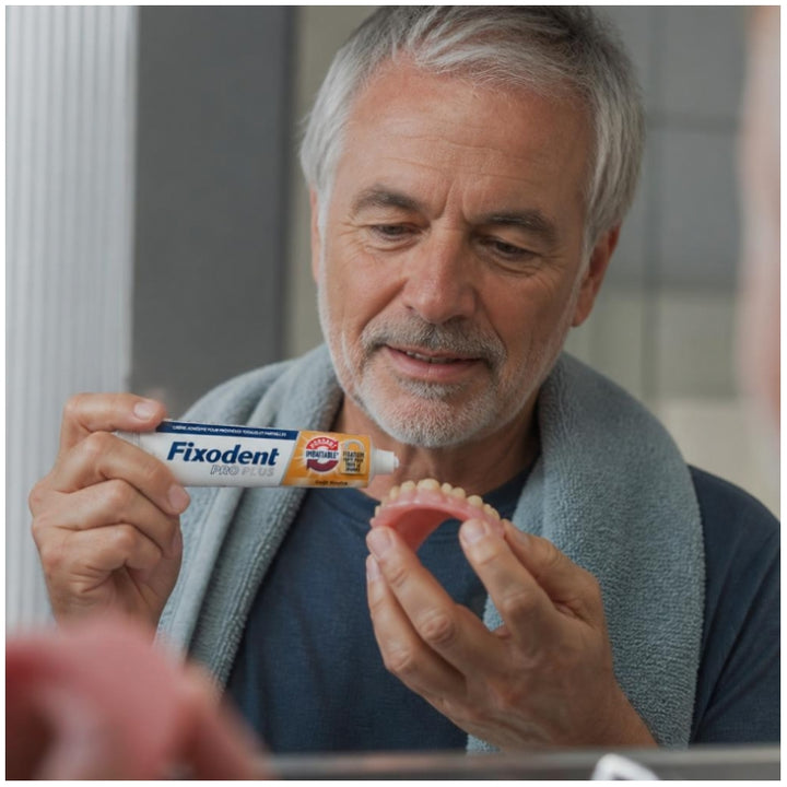 Fixodent Pro plus لاصق أطقم الأسنان بتثبيت لا يُضاهى 40g
