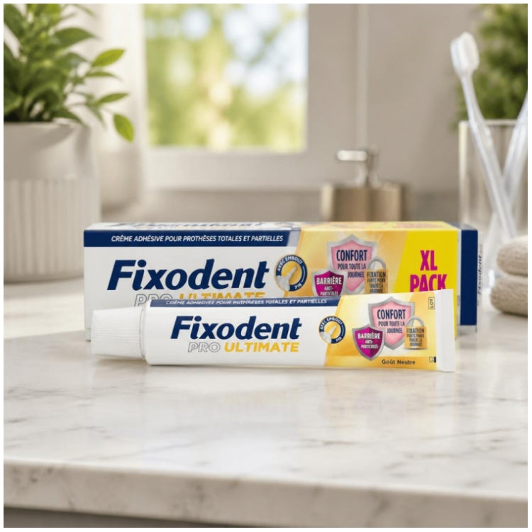 Fixodent Pro Ultimate Adhesive Cream For Total & Partial Dentures Taste Neutre 57ml (1.93fl oz)
