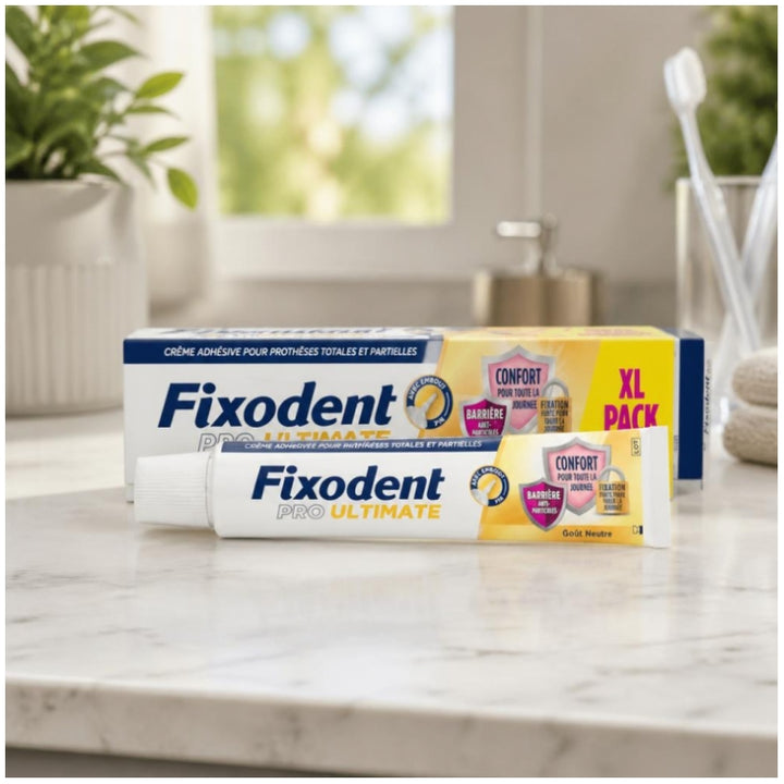 Fixodent Pro Ultimate Adhesive Cream For Total & Partial Dentures Taste Neutre 57ml (1.93fl oz)
