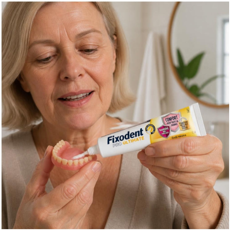 Fixodent Pro Ultimate Adhesive Cream For Total & Partial Dentures Taste Neutre 57ml (1.93fl oz)
