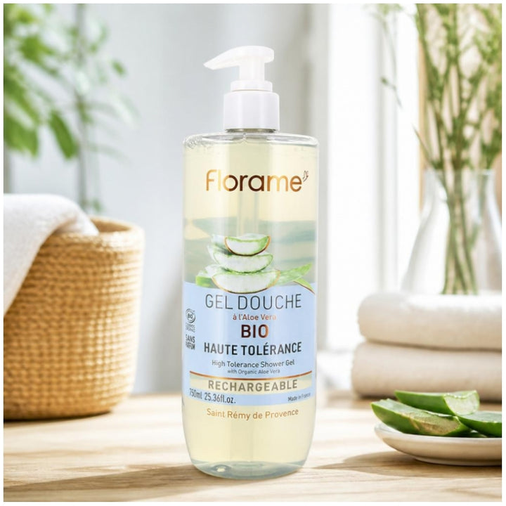Florame Provence High Tolerance Organic Shower Gel with organic aloe vera 750ml (25.36 fl oz)