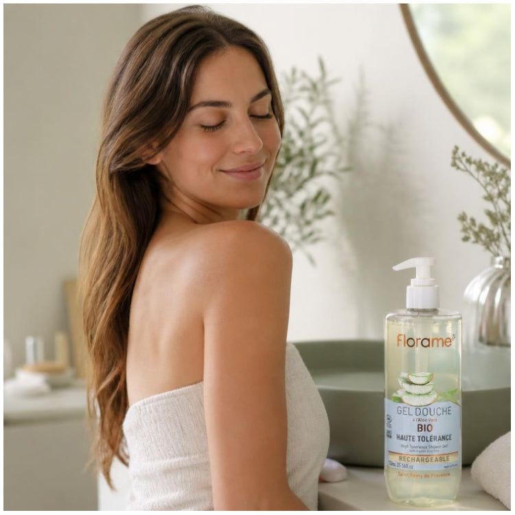 Florame Provence High Tolerance Organic Shower Gel with organic aloe vera 750ml (25.36 fl oz)