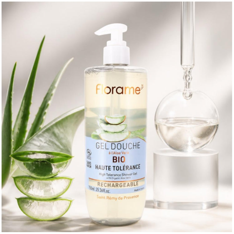 Florame Provence High Tolerance Organic Shower Gel with organic aloe vera 750ml (25.36 fl oz)