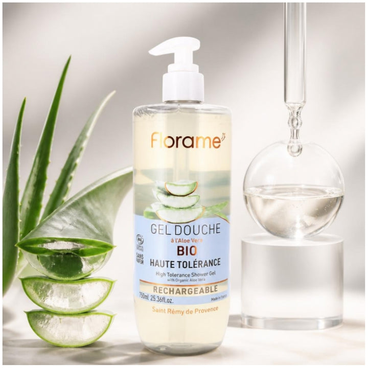 Florame Provence High Tolerance Organic Shower Gel with organic aloe vera 750ml (25.36 fl oz)