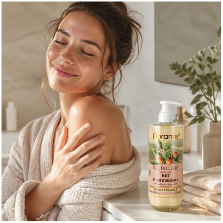 Florame Organic جل استحمام بزهر البرتقال 750ml