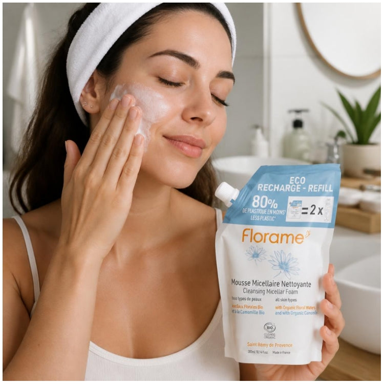 Florame Eco Refill رغوة تنظيف ميسيلارية عضوية 300ml