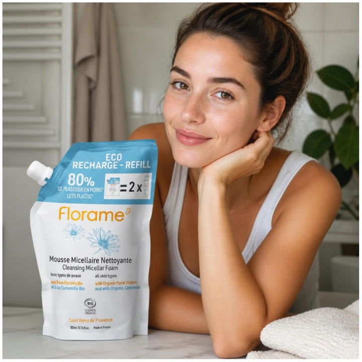 Florame Eco Refill رغوة تنظيف ميسيلارية عضوية 300ml