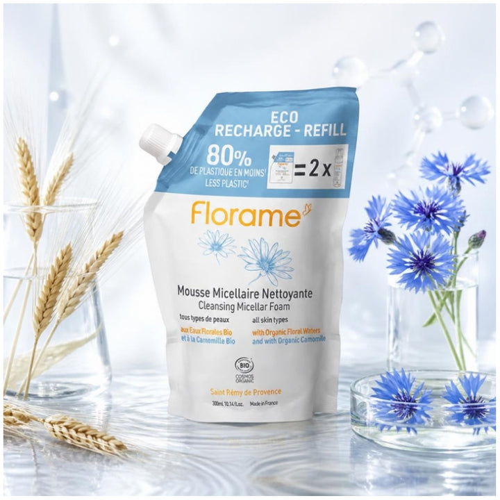 Florame Eco Refill رغوة تنظيف ميسيلارية عضوية 300ml