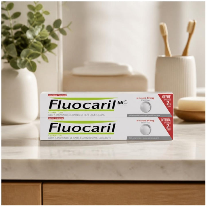 Fluocaril Toothpaste Bi-fluore Whitening Mint 75ml x2 (2.53fl oz x2)