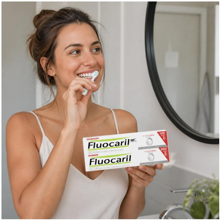 Fluocaril Toothpaste Bi-fluore Whitening Mint 75ml x2 (2.53fl oz x2)