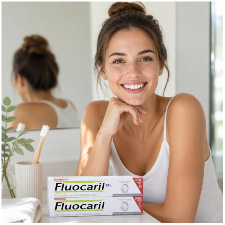 Fluocaril Toothpaste Bi-fluore Whitening Mint 75ml x2 (2.53fl oz x2)