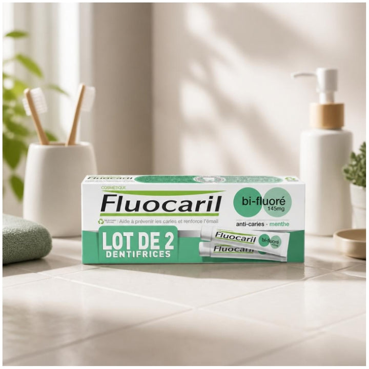 Fluocaril Bi-fluore Mint Toothpaste 75ml x2 (2.53fl oz x2)