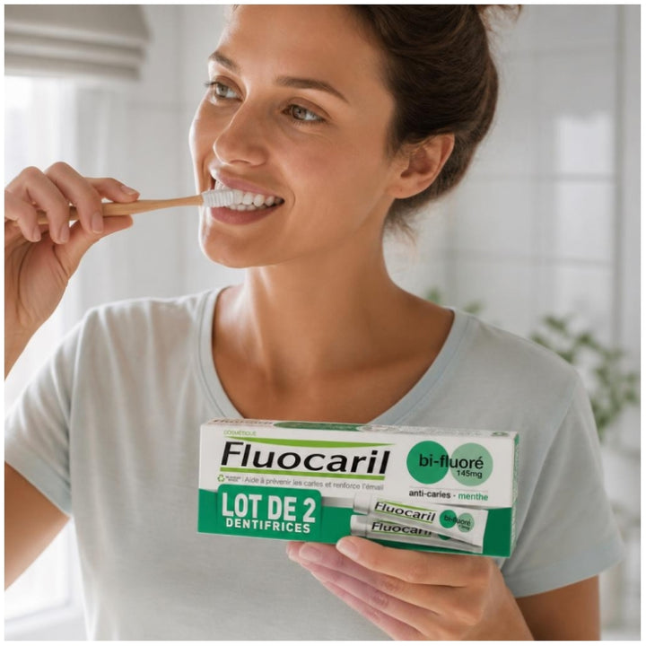 Fluocaril Bi-fluore Mint Toothpaste 75ml x2 (2.53fl oz x2)