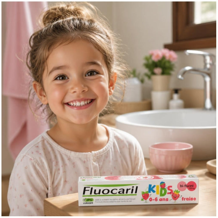 Fluocaril Dentifrice Kids Bi-Fluoré Fraise 0 - 6 ans 75ml (2.54fl oz)