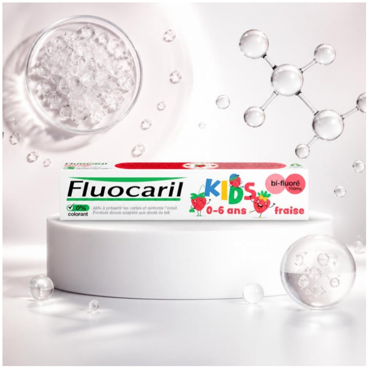 Fluocaril Dentifrice Kids Bi-Fluoré Fraise 0 - 6 ans 75ml (2.54fl oz)
