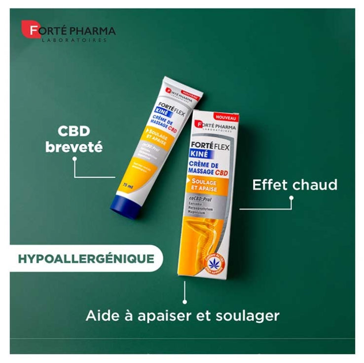 Forté Pharma Forté Flex Crema de masaje CBD - Kiné 75ml (2.54fl oz)