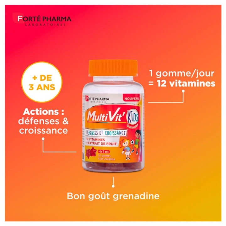 Forté Pharma MultiVit'4g (0.14 oz) Kids Gummies 60 gums