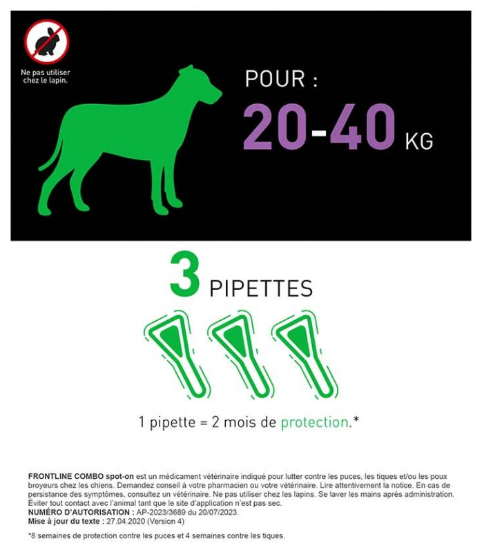 Frontline Combo Spot-on L Cane 20- 4 Pipette 3 Pipette da 2.68ml