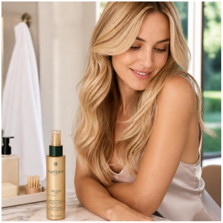 René Furterer Okara بخاخ تفتيح بدون شطف للشعر الأشقر الطبيعي أو المصبوغ 150ml